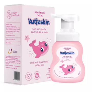 Sữa tăm gội cho bé Kutieskin hồng - lọ 200ml - lọ