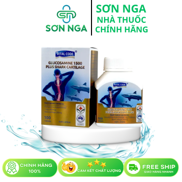 Glucosamine 1500 Plus Shark Cartilage 100 viên - Bổ xương khớp. Vital Code