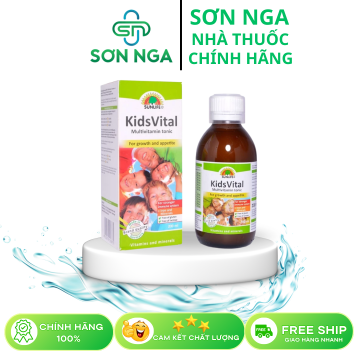 Siro Kids Vital Multi Tonic bổ sung Vitamin tổng hợp, tăng sức đề kháng, tăng hệ miễn dịch (Lọ 200ml) - Sunlife