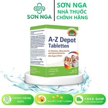 Vitamin tổng hợp Sunlife A-Z Depot 30 viên Giúp tăng cường chuyển hóa, nâng cao sức đề kháng, giảm căng thẳng